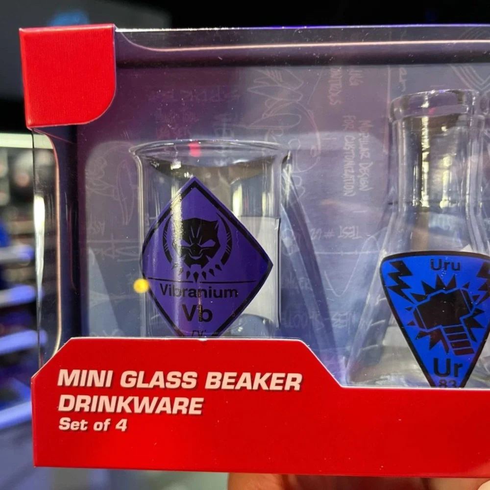 Avengers Marvel Beaker Shot Glass Set Vibranium Uru Palladium Pym Particles
